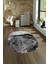 Dijital Baskılı Kaymaz Taban Yıkanabilir Mermer Oval Yolluk Salon Halısı, N-O-Mermer-25-Gri, 1