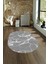 Dijital Baskılı Kaymaz Taban Yıkanabilir Mermer Oval Yolluk Salon Halısı, N-O-Mermer-01-Gri, 1