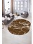 Dijital Baskılı Kaymaz Taban Yıkanabilir Mermer Oval Yolluk Salon Halısı, N-O-Mermer-01-Kahve, 2
