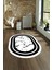 Dijital Baskılı Kaymaz Taban Yıkanabilir Mermer Oval Yolluk Salon Halısı, N-O-Mermer-06-Beyaz, 1