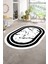 Dijital Baskılı Kaymaz Taban Yıkanabilir Mermer Oval Yolluk Salon Halısı, N-O-Mermer-06-Beyaz, 3