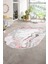 Dijital Baskılı Kaymaz Taban Yıkanabilir Mermer Oval Yolluk Salon Halısı, N-O-Mermer-26-Pembe, 3
