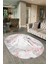 Dijital Baskılı Kaymaz Taban Yıkanabilir Mermer Oval Yolluk Salon Halısı, N-O-Mermer-26-Pembe, 4