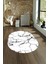 Dijital Baskılı Kaymaz Taban Yıkanabilir Mermer Oval Yolluk Salon Halısı, N-O-Mermer-01-Beyaz, 1