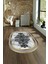 Dijital Baskılı Kaymaz Taban Yıkanabilir Mermer Oval Yolluk Salon Halısı, N-O-Mermer-09-Gold, 1