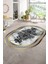 Dijital Baskılı Kaymaz Taban Yıkanabilir Mermer Oval Yolluk Salon Halısı, N-O-Mermer-09-Gold, 3