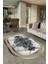 Dijital Baskılı Kaymaz Taban Yıkanabilir Mermer Oval Yolluk Salon Halısı, N-O-Mermer-09-Gold, 4