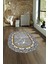 Dijital Baskılı Kaymaz Taban Yıkanabilir Mermer Oval Yolluk Salon Halısı, N-O-Mermer-10-Gri, 1