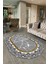 Dijital Baskılı Kaymaz Taban Yıkanabilir Mermer Oval Yolluk Salon Halısı, N-O-Mermer-10-Gri, 4