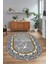 Dijital Baskılı Kaymaz Taban Yıkanabilir Mermer Oval Yolluk Salon Halısı, N-O-Mermer-10-Gri, 5