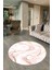 Dijital Baskılı Kaymaz Yıkanabilir Mermer Yuvarlak Mutfak Salon Halısı, N-Y-Mermer-29-Pembe, 1