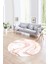 Dijital Baskılı Kaymaz Yıkanabilir Mermer Yuvarlak Mutfak Salon Halısı, N-Y-Mermer-29-Pembe, 3