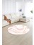Dijital Baskılı Kaymaz Yıkanabilir Mermer Yuvarlak Mutfak Salon Halısı, N-Y-Mermer-29-Pembe, 4