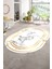 Dijital Baskılı Kaymaz Taban Yıkanabilir Mermer Oval Yolluk Salon Halısı, N-O-Mermer-05-Gold, 3