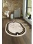 Dijital Baskılı Kaymaz Taban Yıkanabilir Mermer Oval Yolluk Salon Halısı, N-O-Mermer-07-Krem, 1