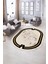 Dijital Baskılı Kaymaz Taban Yıkanabilir Mermer Oval Yolluk Salon Halısı, N-O-Mermer-07-Krem, 2