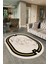 Dijital Baskılı Kaymaz Taban Yıkanabilir Mermer Oval Yolluk Salon Halısı, N-O-Mermer-07-Krem, 4