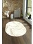 Dijital Baskılı Kaymaz Taban Yıkanabilir Mermer Oval Yolluk Salon Halısı, N-O-Mermer-29-Krem, 1