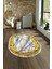 Dijital Baskılı Kaymaz Taban Yıkanabilir Mermer Oval Yolluk Salon Halısı, N-O-Mermer-03-Gold, 1
