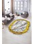 Dijital Baskılı Kaymaz Taban Yıkanabilir Mermer Oval Yolluk Salon Halısı, N-O-Mermer-03-Gold, 2