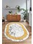 Dijital Baskılı Kaymaz Taban Yıkanabilir Mermer Oval Yolluk Salon Halısı, N-O-Mermer-12-Beyaz, 5