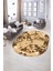 Dijital Baskılı Kaymaz Taban Yıkanabilir Mermer Oval Yolluk Salon Halısı, N-O-Mermer-30-Kahve, 2