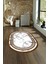 Dijital Baskılı Kaymaz Taban Yıkanabilir Mermer Oval Yolluk Salon Halısı, N-O-Mermer-21-Kahve, 1