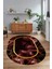 Dijital Baskılı Kaymaz Taban Yıkanabilir Mermer Oval Yolluk Salon Halısı, N-O-Mermer-24-Bordo, 5