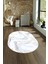 Dijital Baskılı Kaymaz Taban Yıkanabilir Mermer Oval Yolluk Salon Halısı, N-O-Mermer-29-Mavi, 1