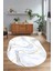 Dijital Baskılı Kaymaz Taban Yıkanabilir Mermer Oval Yolluk Salon Halısı, N-O-Mermer-29-Mavi, 5