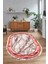 Dijital Baskılı Kaymaz Taban Yıkanabilir Mermer Oval Yolluk Salon Halısı, N-O-Mermer-03-Pembe, 5
