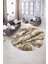 Dijital Baskılı Kaymaz Taban Yıkanabilir Mermer Oval Yolluk Salon Halısı, N-O-Mermer-02-Kahve, 2