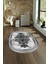 Dijital Baskılı Kaymaz Taban Yıkanabilir Mermer Oval Yolluk Salon Halısı, N-O-Mermer-09-Gri, 1