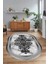 Dijital Baskılı Kaymaz Taban Yıkanabilir Mermer Oval Yolluk Salon Halısı, N-O-Mermer-09-Gri, 5
