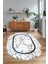 Dijital Baskılı Kaymaz Taban Yıkanabilir Mermer Oval Yolluk Salon Halısı, N-O-Mermer-11-Mavi, 5