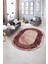 Dijital Baskılı Kaymaz Taban Yıkanabilir Mermer Oval Yolluk Salon Halısı, N-O-Mermer-13-Bordo, 2