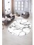 Dijital Baskılı Kaymaz Taban Yıkanabilir Mermer Oval Yolluk Salon Halısı, N-O-Mermer-01-Beyaz, 2
