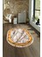 Dijital Baskılı Kaymaz Taban Yıkanabilir Mermer Oval Yolluk Salon Halısı, N-O-Mermer-03-Kahve, 1