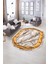Dijital Baskılı Kaymaz Taban Yıkanabilir Mermer Oval Yolluk Salon Halısı, N-O-Mermer-03-Kahve, 2