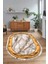 Dijital Baskılı Kaymaz Taban Yıkanabilir Mermer Oval Yolluk Salon Halısı, N-O-Mermer-03-Kahve, 5