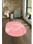 Dijital Baskılı Kaymaz Taban Yıkanabilir Mermer Oval Yolluk Salon Halısı, N-O-Mermer-01-Pembe, 1