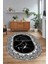 Dijital Baskılı Kaymaz Taban Yıkanabilir Mermer Oval Yolluk Salon Halısı, N-O-Mermer-10-Siyah, 5