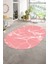 Dijital Baskılı Kaymaz Taban Yıkanabilir Mermer Oval Yolluk Salon Halısı, N-O-Mermer-01-Pembe, 3