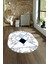 Dijital Baskılı Kaymaz Taban Yıkanabilir Mermer Oval Yolluk Salon Halısı, N-O-Mermer-20-Mavi, 1