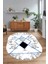 Dijital Baskılı Kaymaz Taban Yıkanabilir Mermer Oval Yolluk Salon Halısı, N-O-Mermer-20-Mavi, 5