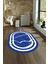 Dijital Baskılı Kaymaz Taban Yıkanabilir Mermer Oval Yolluk Salon Halısı, N-O-Mermer-22-Mavi, 1