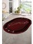 Dijital Baskılı Kaymaz Taban Yıkanabilir Mermer Oval Yolluk Salon Halısı, N-O-Mermer-08-Bordo, 3