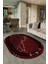 Dijital Baskılı Kaymaz Taban Yıkanabilir Mermer Oval Yolluk Salon Halısı, N-O-Mermer-08-Bordo, 4