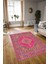 Dijital Baskılı Kaymaz Taban Yıkanabilir Klasik Yolluk Mutfak Salon Halısı, N-Klasik-06-Pembe, 1