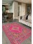 Dijital Baskılı Kaymaz Taban Yıkanabilir Klasik Yolluk Mutfak Salon Halısı, N-Klasik-06-Pembe, 5
